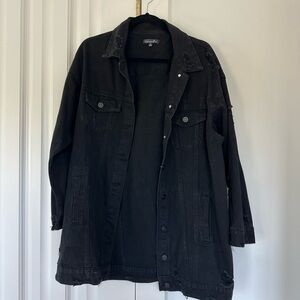Vici Black Distressed Denim Jacket